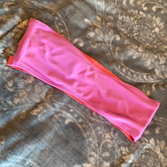 AE bandeau swim top two tone pink pullover padded - Picture 1 of 6